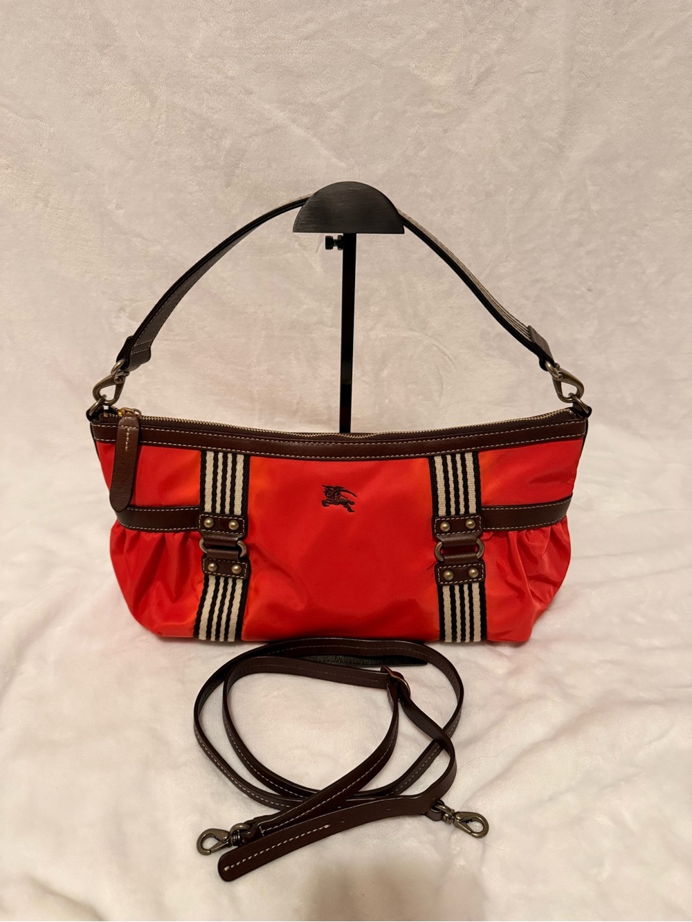 Burberry Blue Label Red Nylon 2-Way Shoulder Bag